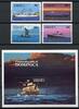 Briefmarken Dominica 1984 Schiffe Ships Navi Bateaux Seefahrt 856-859 Block 89 MNH -