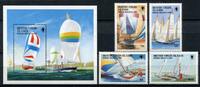 Briefmarken Jungferninseln Virgin Isl 1989 Regatta Segeljachten Schiffe Ships 647-650 Bl.54 -