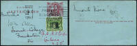 Briefmarken Tonga 1912 Kartenbrief mit ZuF aus Nuku`alofa Australien Nachsendung / 706 -