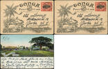 Briefmarken Tonga 1906 Bildpostkarte in Farbe Ganzsache Residenz Vavau Berlin / 705 -