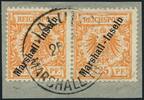 Briefmarken Marshall-Inseln Michel 11 a Paar Briefstück Jaluit Stempel 2 Einwandfrei/ 3 -