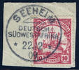 Briefmarken DSWA 1909 Briefstück ° Seeheim 22/12/09 Luxus Kaiseryacht / 85 -
