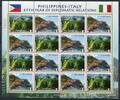 Briefmarken Philippines Dipl. Beziehung Italien Cinque Terre Reisterrassen KB MNH -