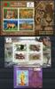 Briefmarken Bangladesch Tiger Tiere Tierschutz Affen Buddha Thailand Blocks (3) MNH -