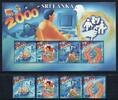 Briefmarken Sri Lanka 2000 Millennium Wissenschaft Flugzeuge Space 1241-1244 Block 79 MNH -