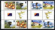 Briefmarken Falklandinseln 2003 Inseln New Island Vögel Pflanzen Birds 890-893 Stegpaare MNH -