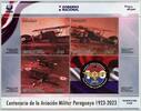 Briefmarken Paraguay 2023 Luftwaffe Militär Flugzeuge Luftfahrt Doppeldecker Block MNH -