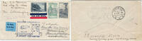 Briefmarken Katapult 1935 USA Brief NY Aue Leipzig C2 ROHRPOST Catapult H 198 a / -