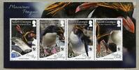 Briefmarken 10x Südgeorgien WWF Macaroni Pinguine Goldschopfpinguine Block 29 MNH -