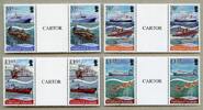 Briefmarken Falklandinseln 2017 Fischerei Fische Tintenfisch Schiffe 1345-1348 Stegpaare MNH -