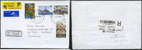 Briefmarken Tonga 2004 Dauer Michel Aufdruck 45s Reko-Brief Luftpost Stuttgart / 828 -