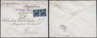 Briefmarken Westindiendienst HAPAG USA Puerto Rico Dampfer Allemannia Brief London / 74 -
