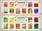 Briefmarken Japan Grußmarken Herbst Autumn Bäume Pflanzen Tiere Wald Pilz MNH -