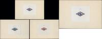 Briefmarken Costa Rica 1937 Airmail Volcano Poas 195-197 Sunken Die Proof Cardboards Cpl. -