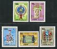 Briefmarken Libanon Lebanon 1980 Schachverband FIDE Schach Schachfiguren Chess 1288-1292 MNH -