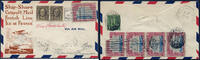 Briefmarken Katapult USA Ile de France Brief New York Paris Le Havre Catapult / 672 -