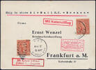 Briefmarken Katapult USA Dampfer Bremen New York Frankfurt Karte 15 a Catapult / 908 -