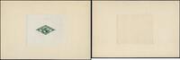 Briefmarken Costa Rica Airmail Volcano Poas Green Sunken Die Proof Cardboard w/o Face -