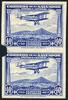 Briefmarken El Salvador Postflugzeug Vulkan 449 U Ungezähnt Probedruck Paar ohne Gummi -