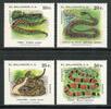 Briefmarken El Salvador 1980 Schlangen Snakes Klapperschlange Korallenschlange 1326-1329 MNH -
