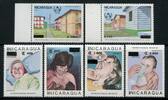 Briefmarken Nicaragua Freimarken Kinder Wohnen Aufdruck Overprint 3016-3021 MNH -