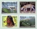 Briefmarken Honduras Biosphäre Rio Platano Panther Frosch Fluss Naturschutz MNH -