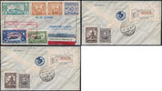 Briefmarken 45 Pesos Zeppelin 1936 Paraguay 7. SAF Reko-Brief Frankfurt/Main Si 356 / -