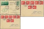 Briefmarken Zeppelin Schweiz Schweizfahrt Romanshorn Zürich Flums Si 166 a / 2139 -