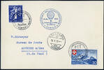 Briefmarken Schweiz Ballonpost Zürich Landesausstellung Bäretswil Arveyes Karte / 576 -