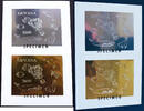 Briefmarken Guyana Naturschutz Wal Fische Kombi-Block Probedruck 4123-4124 Specimen MNH -