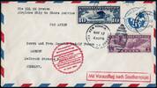 Briefmarken Katapult 1931 USA Brief New York Landpost Bremen Catapult H 42 a / -