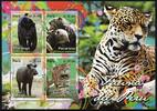 Briefmarken Peru Tiere Wildkatze Leopard Tapir Panther Pacarana Wild Cats Block MNH -