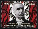Briefmarken Peru Manuel Gonzalez Prada Politiker Nationalbibliothek Postfrisch MNH -