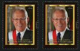 Briefmarken Peru Präsident Pedro Pablo Kuczynski Godard Politik Postfrisch MNH -