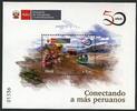 Briefmarken Peru Transportministerium Bus Frachtschiff Ladekran Telefon Block MNH -