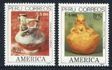 Briefmarken Peru 1989 UPAEP Kunst der Indios Art Kulturerbe 1409-1410 Postfrisch MNH -