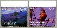 Briefmarken Peru 2022 Schildkröte Vogel Schiff Turtle Bird Animals Wassertiere MNH -