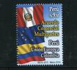 Briefmarken Peru Flaggen Flags Europäische Union EU Kolumbien Wirtschaft MNH -