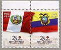 Briefmarken Peru 2023 Ecuador Flaggen Wappen Frieden Flags Coat of Arms Peace Politik MNH -