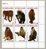 Briefmarken Surinam Affen Primaten Apen Monkeys Pavian Meerkatze 2501-2506 MNH -