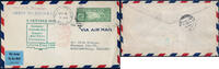 Briefmarken Katapult 1933 USA Brief New York Landpost Deutschland Catapult H 148 a / -