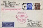 Briefmarken Katapult 1933 Dt. Reich Brief Seepost Bremen New York Catapult H 134 b / -