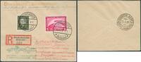 Briefmarken Zeppelin Dt. Reich 1931 3. SAF Reko-Drucksache F`hafen Rio 133 o / -