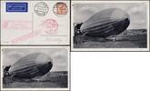 Briefmarken Zeppelin Dt. Reich 1929 Fahrt nach Böblingen Bordpost AK Si 48 B / -
