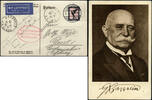 Briefmarken Zeppelin Dt. Reich 1930 PK Englandfahrt Abwurf Orly Paris Basel Si 55 c / -