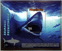 Briefmarken Peru 2023 Prähistorische Tiere Megalodon Hai Meerestiere Shark Block MNH -