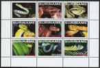 Briefmarken Surinam Schlangen Slangen Reptilien Reptiles Snakes Mamba 2221-2228 MNH -