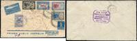 Briefmarken Zeppelin Argentinien 1930 Satzbrief Blau 337-341 Wien Österreich Si 63 A-D/ 1462 -