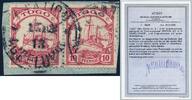 Briefmarken 1913 Togo Michel 9 Kaiseryacht Agbeluvhoe Stationsstempel RAR Attest BPP / 444