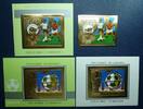 Briefmarken Dahomey 1974 Fußball WM FIFA World Cup Soccer Gold 586 B + Bl.37-39 B Imperf MNH -